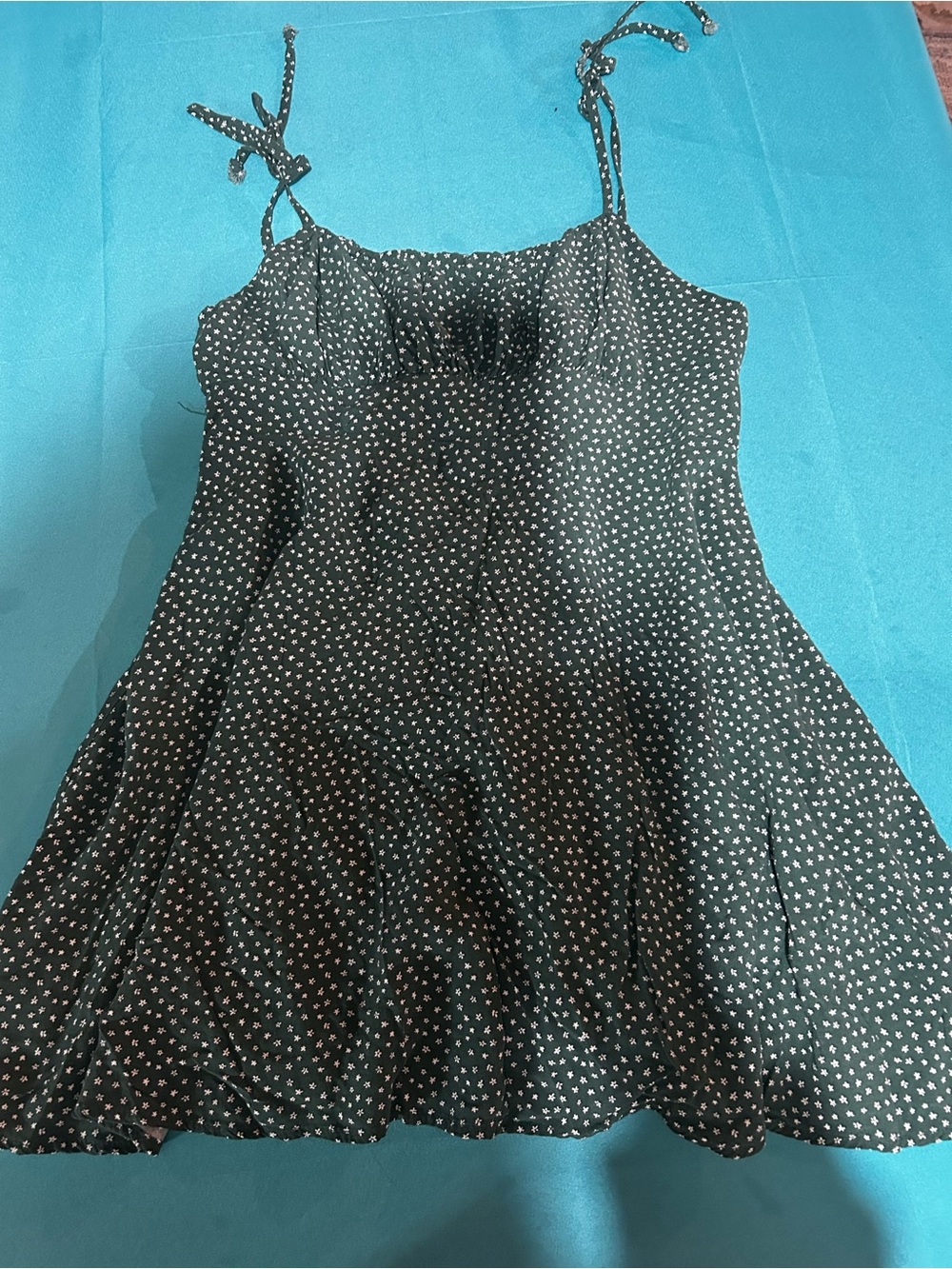 La Hearts Black Polka Dot Tie-Strap dress